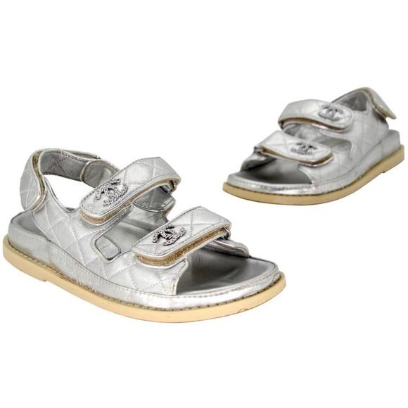 Chanel Cc Logo Dad 35 Quilted Leather Sandals CC-0916N-0007 - Picture 2 of 12